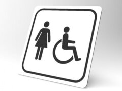 Placuta alba pentru femeie cu persoana cu handicap